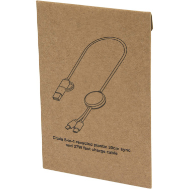 Logotrade promotional merchandise photo of: Citala 5-in-1 recycled plastic 30 cm data sync and 27W fast charge cable